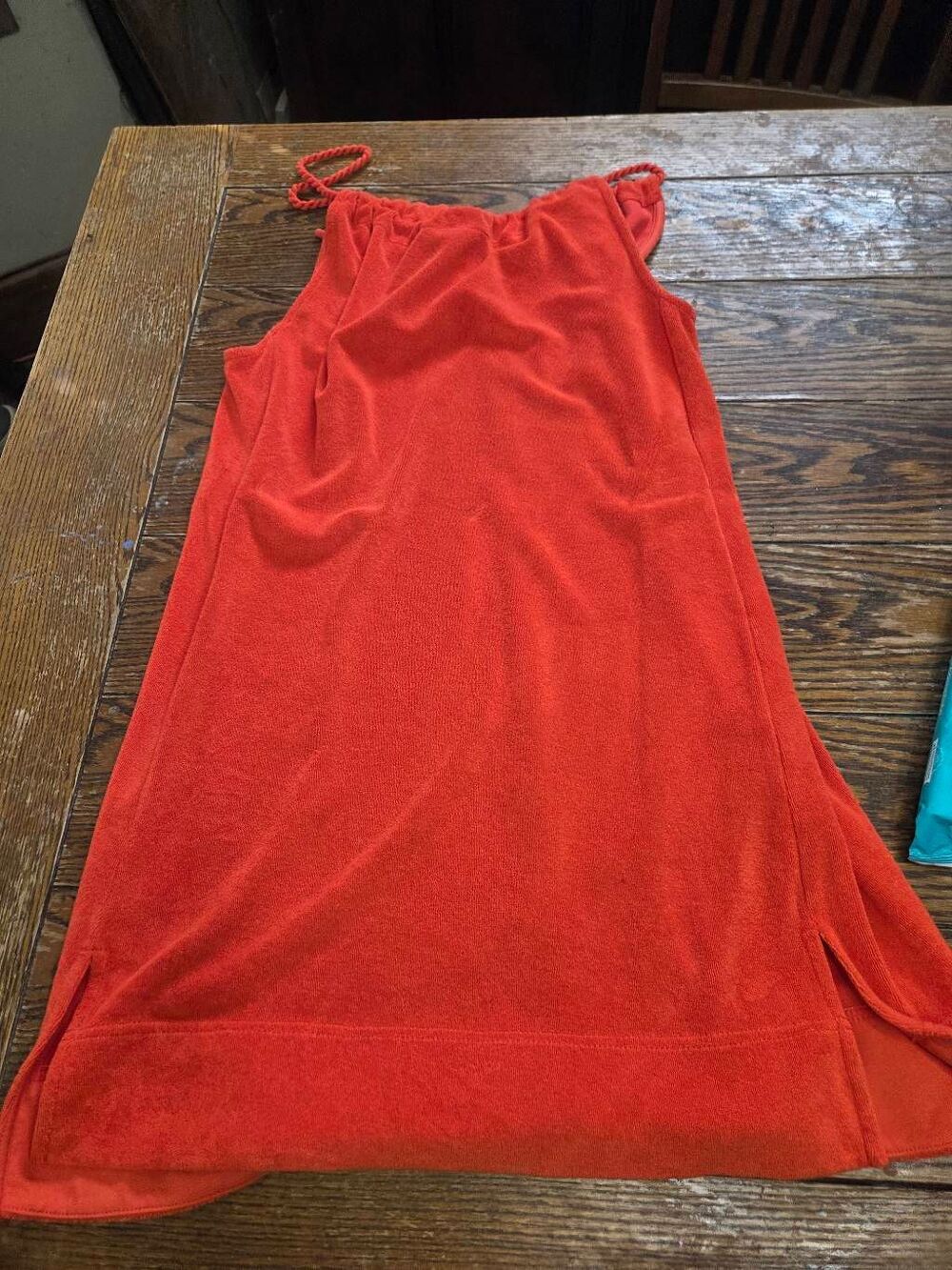 ME+EM Towelling Halterneck / Sleeveless Beach Dress in red sz 2